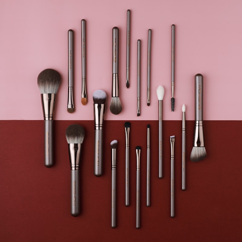 A collection of makeup brushes